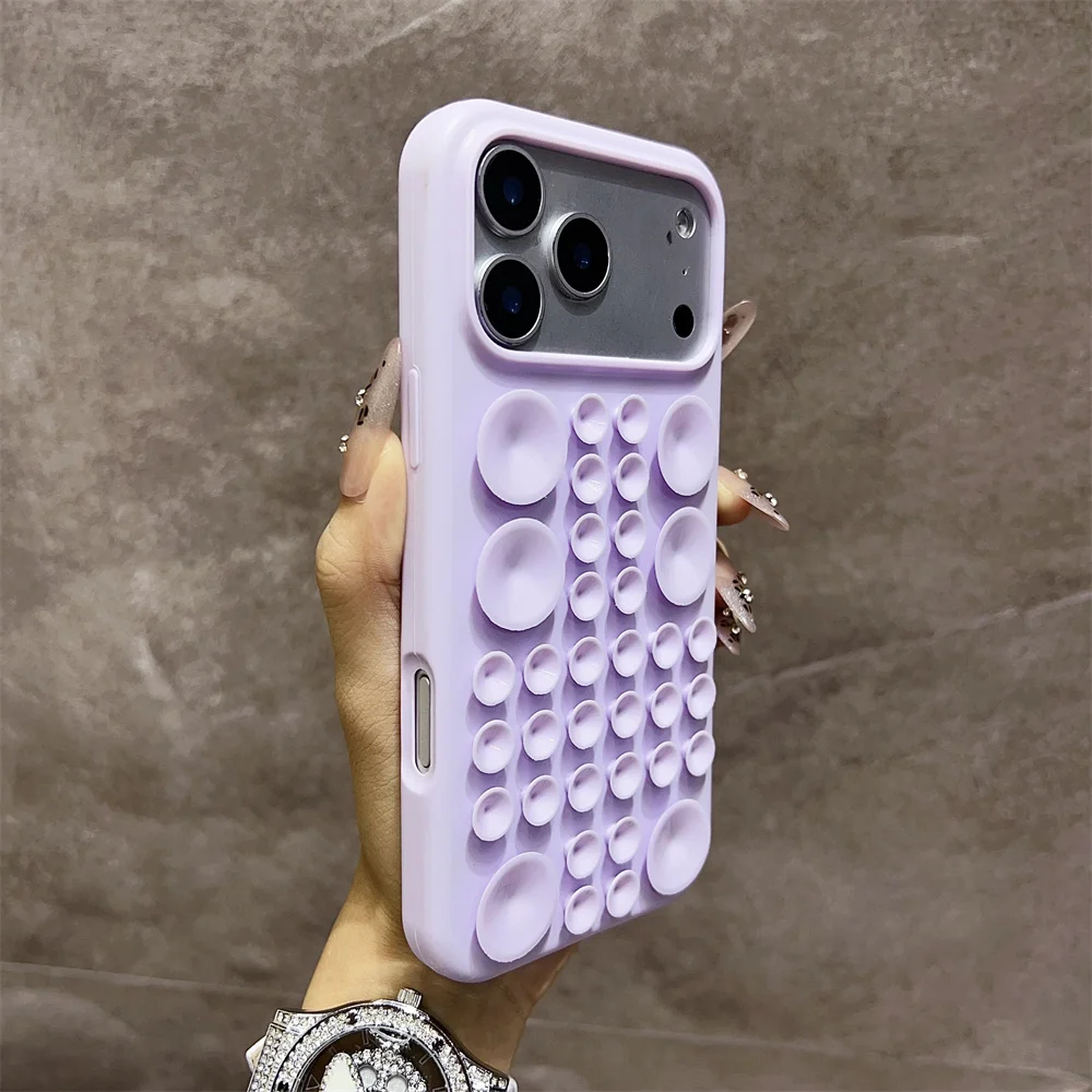 Capa De Silicone Redonda À Prova De Choque Com Ventosa Para Iphone (iphone Air, Roxa)