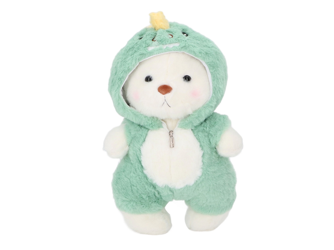 Osito De Peluche Suave 30cm Lindo Con Sudadera Ropa Para Decoración De Fiesta De Cumpleaños Verde