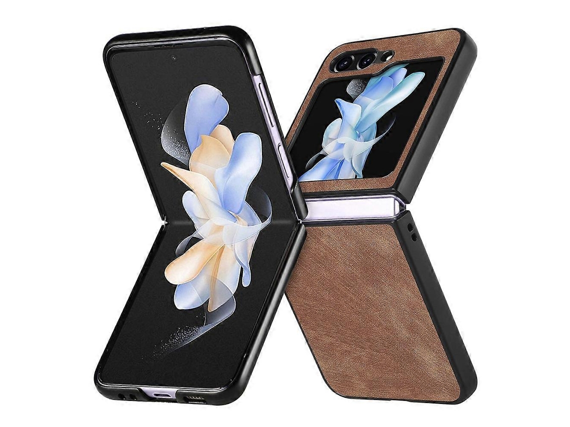 Capa Dobrável De Couro Com Padrão Retrô Junsunmay Para Samsung Galaxy Z Flip6