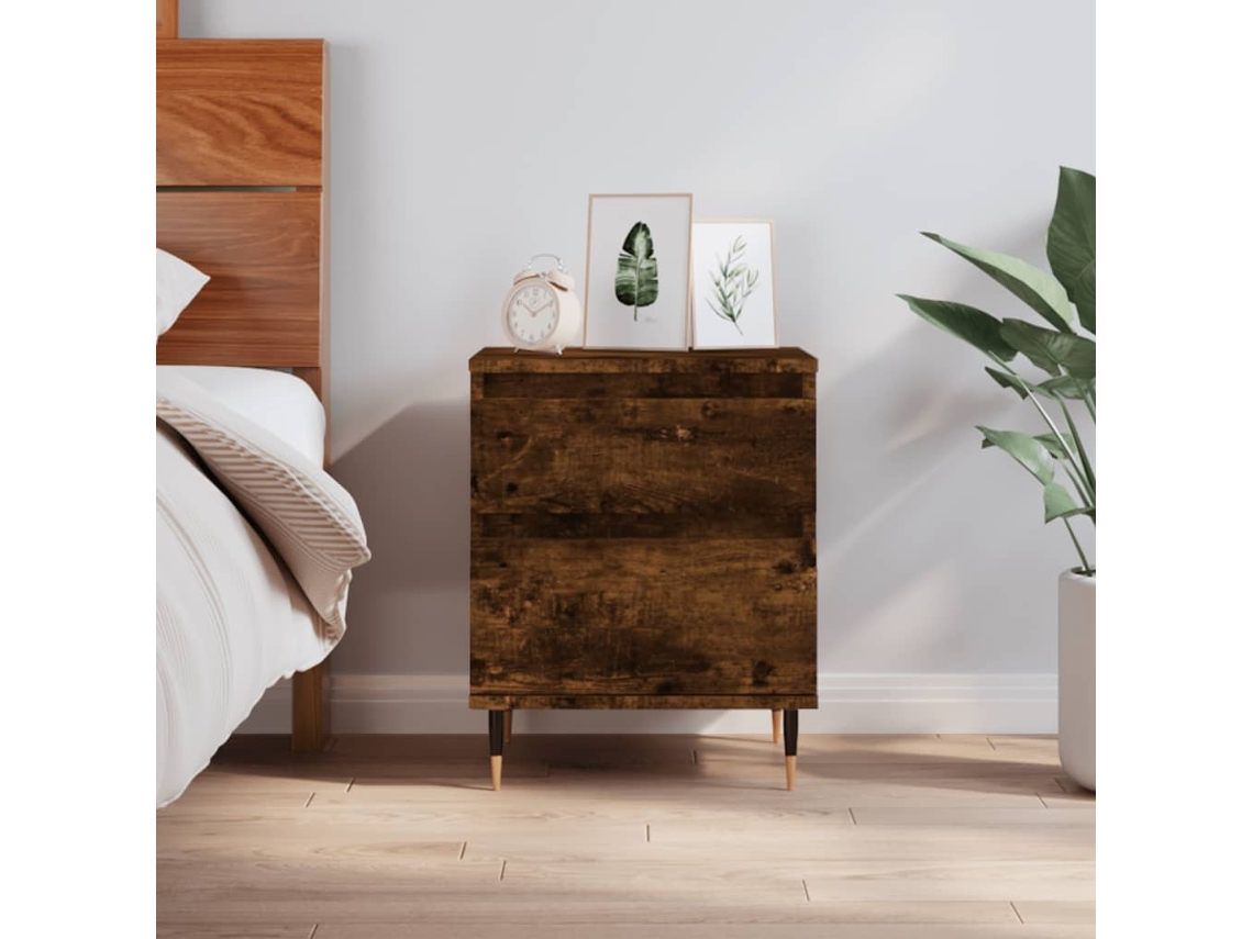 Vidaxl Mesa De Cabeceira 40x35x50 Cm Derivados Madeira Carvalho Fumado
