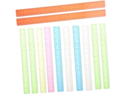 Réguas Retas De Plástico Coloridas, Conjunto De 12 Peças Para