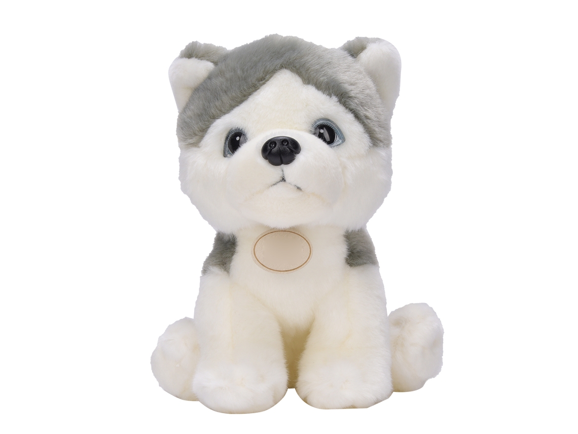Primerox brinquedo de Pelúcia Cachorro Fofo Husky 25cm Material Macio Seguro Decorativo Presente