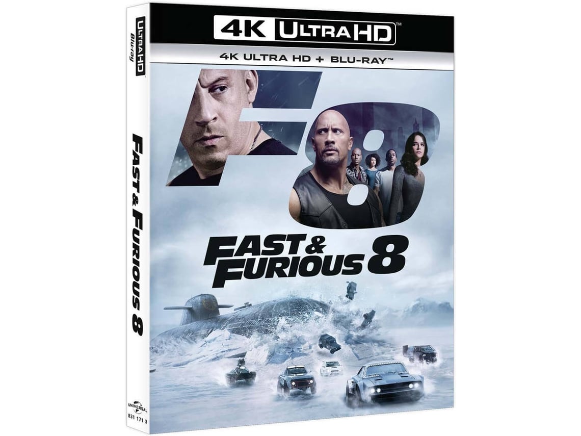 Blu-Ray 4K Fast & Furious 8 Inglês, Espanhol, Italiano