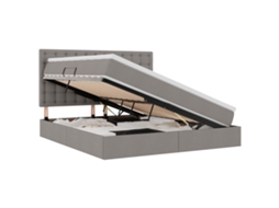 SYFAX™ Cama de Armazenamento Led com Colchão Cinzento acastanhado