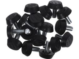 Housoutil Conjunto De 16 Pés Niveladores Ajustáveis Para Móveis, Em Metal Preto E Plástico, Fixação Estável E Fácil