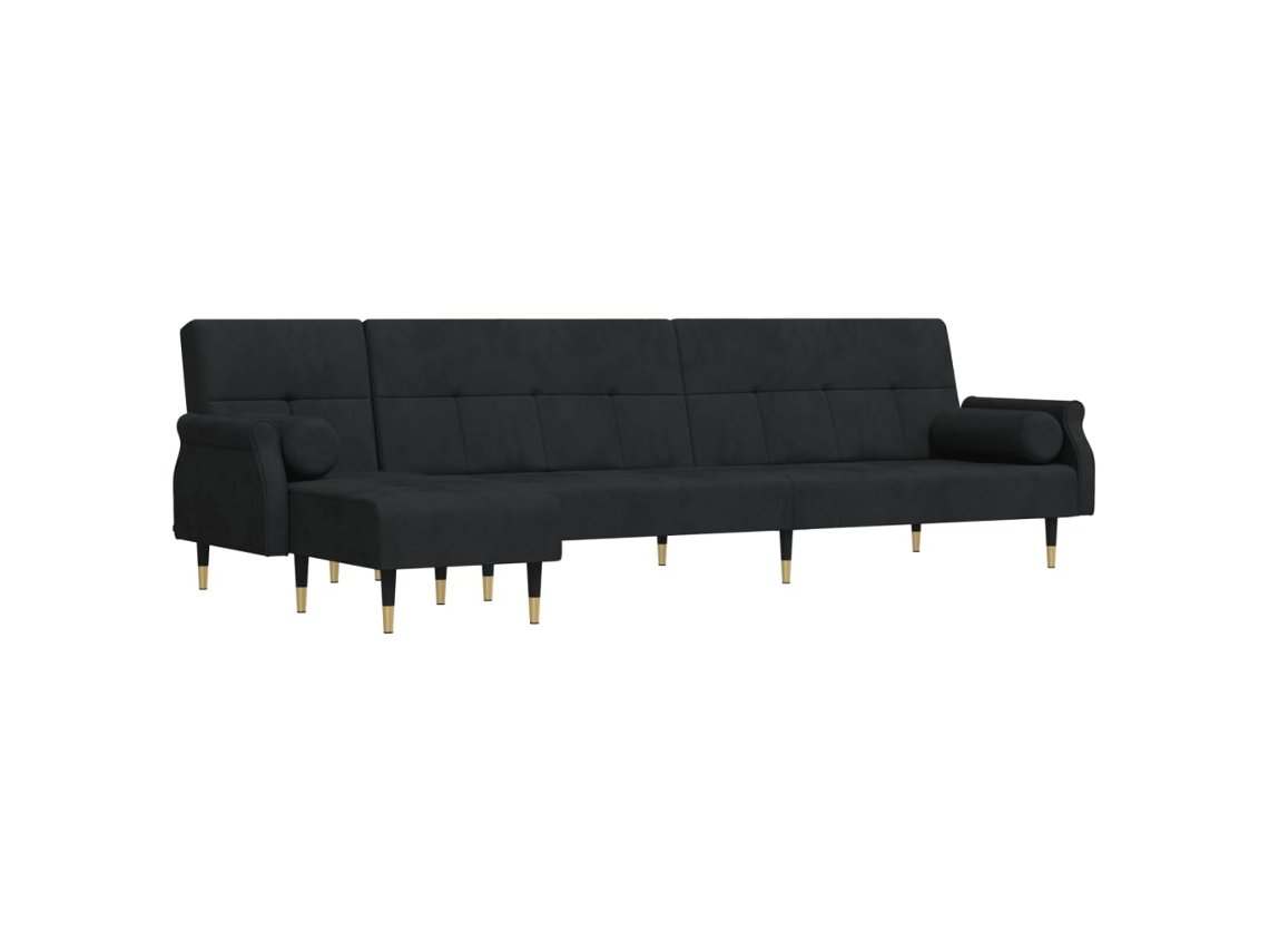 L-shaped Sofa Bed, L-shaped Sofa Beds Vidaxl Preto Veludo (n/a)