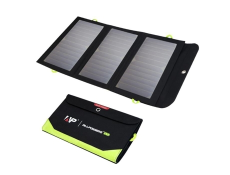 Carregador de painel solar 5v 21w Bateria embutida 10000mah Portátil À prova d'água Luz dupla Allpowers