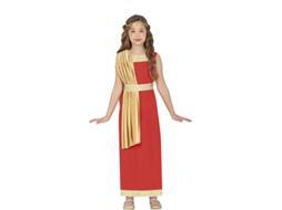 Fato de Romana vermelha e dourada para menina