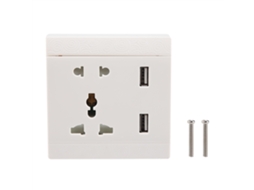Um plugue criativo universal, compatível com vários plugues padrão e equipado com suporte para telefone.