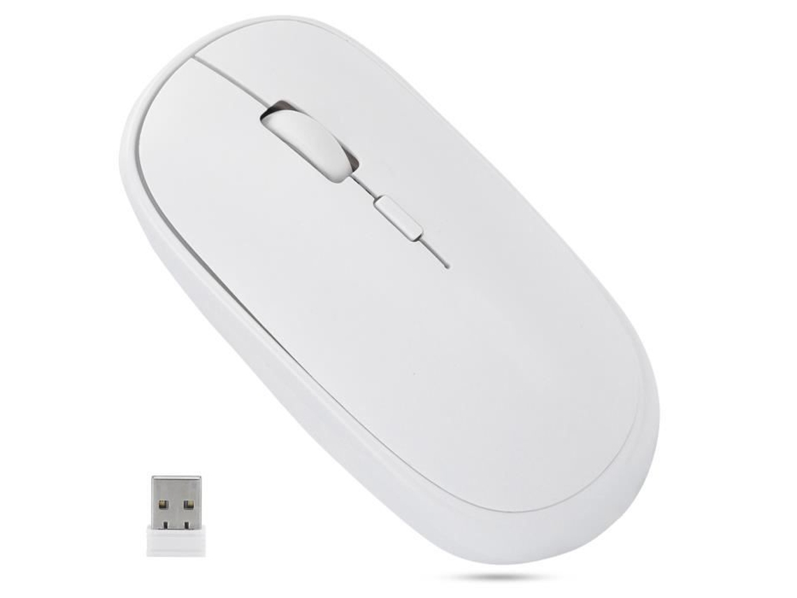 HURRISE Pc Mouse 2 4 Ghz Portátil Usb Recarregável Sem Fio Óptico para Pc Laptop Branco