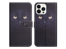 Capa Em Couro Pu Para Apple Iphone 16 Pro Max - Olho De Gato
