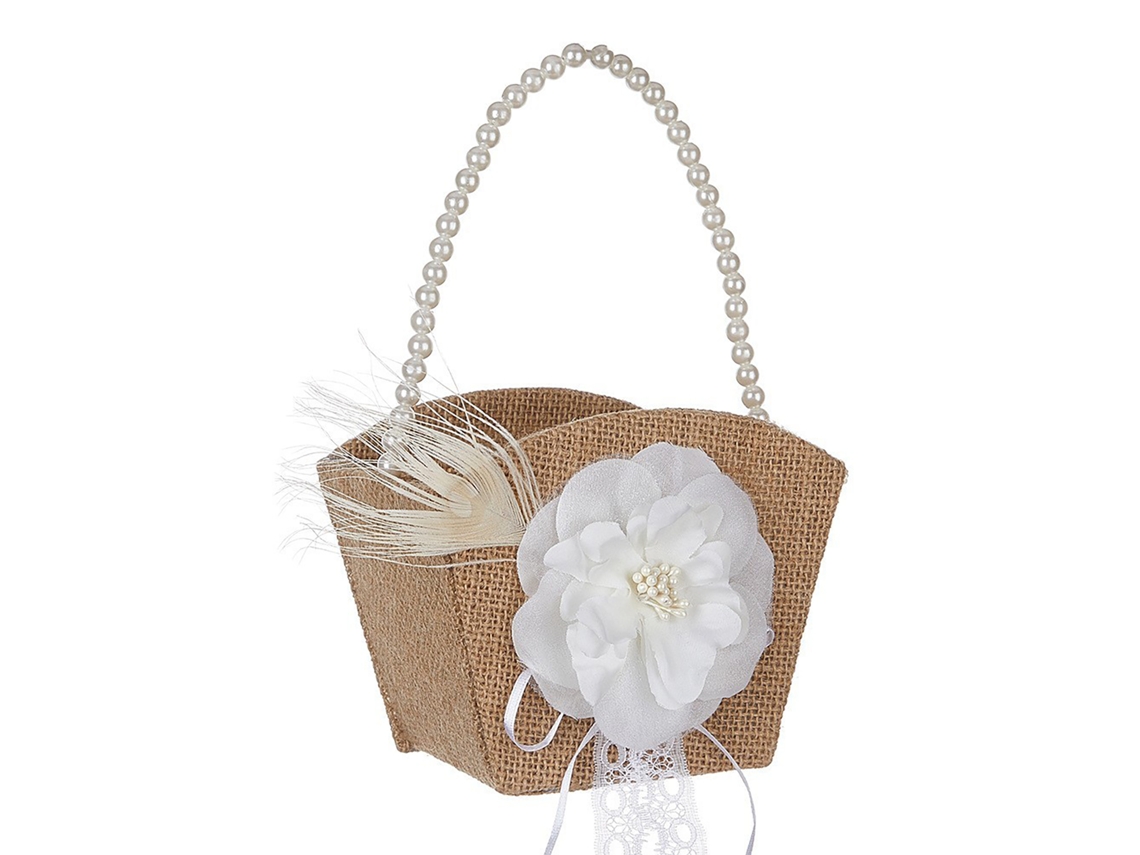 Laxiscreed Vaso De Peônia Branca Europeia Com Flor De Malha Em Estilo Country Para Casamento
