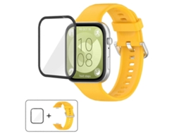Pulseira De Silicone Com Fivela De Aço Prateado E Película Curva 3d.