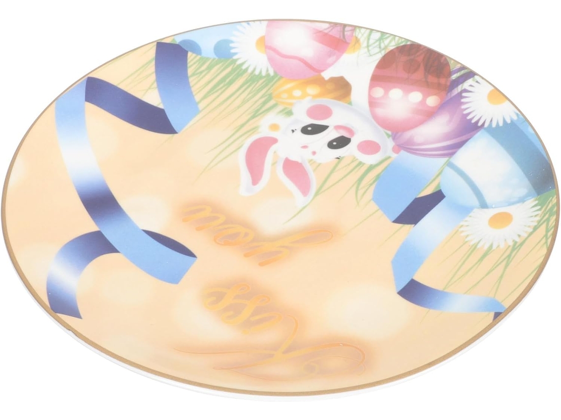 Prato de Páscoa 20 Cm, Grande Porcelana para Servir Doces e Aperitivos com um Motivo CHABERLU