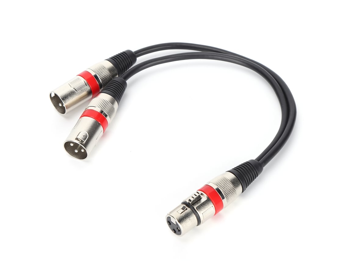 Cabo XLR fêmea Mali para splitter de áudio microfone XLR macho 0.3m | S/MARCA