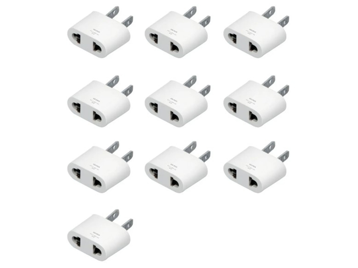 Aetheria 10pcs Adaptador de Plugue Universal de Viagem 10a 1000w Branco Conversor de Energia