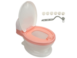 Mali vaso Sanitário para Treinamento Infantil Realista Multifuncional com Escova Rosa Branco