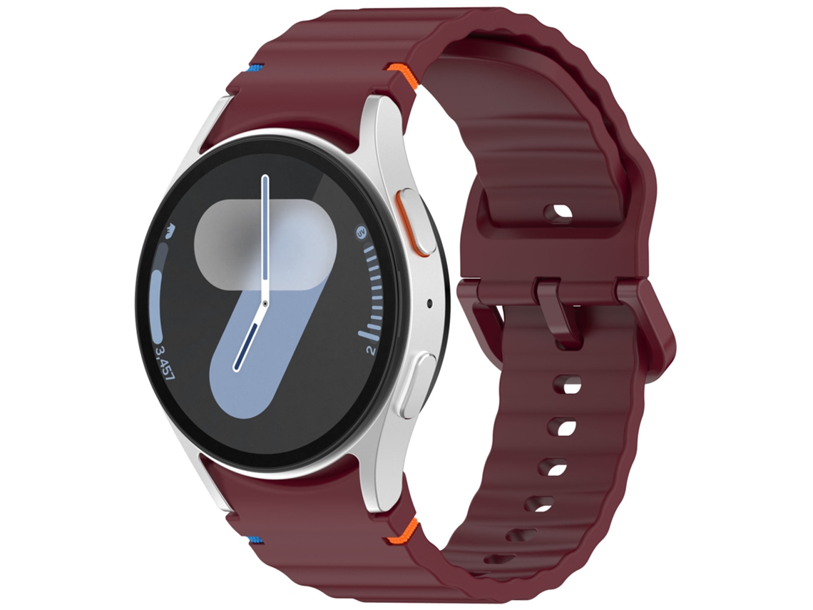 Bracelete para Samsung Galaxy Watch 7 20mm XIAOMOYU com ondulada silicone e vinho tinto