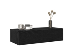 Vidaxl Prateleira Parede C/ Gavetas 60x26,5x15 Cm Deriv. Madeira Preto