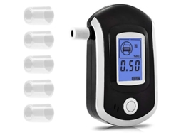Aparelho de teste de álcool portátil com display LCD retroiluminado, sensor de semicondutor