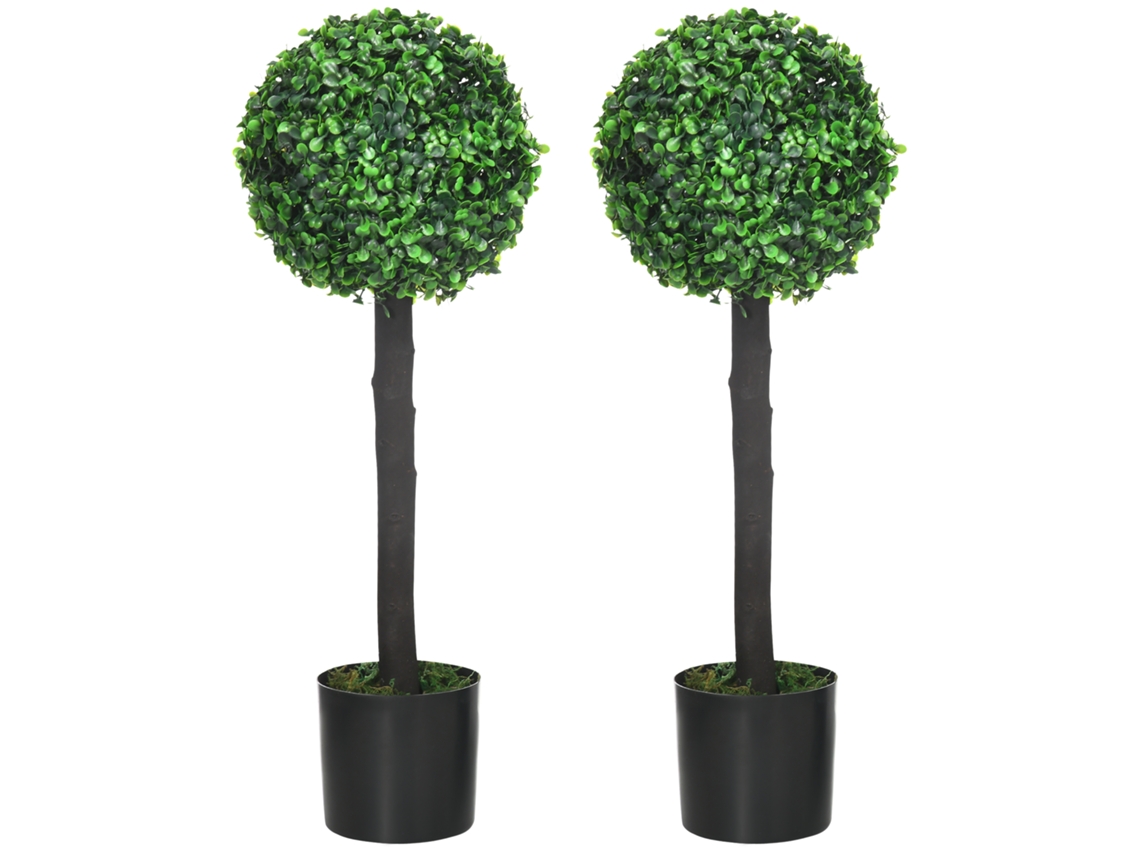 Plantas Artificiais PE cor Verde Ø20x60 cm HOMCOM