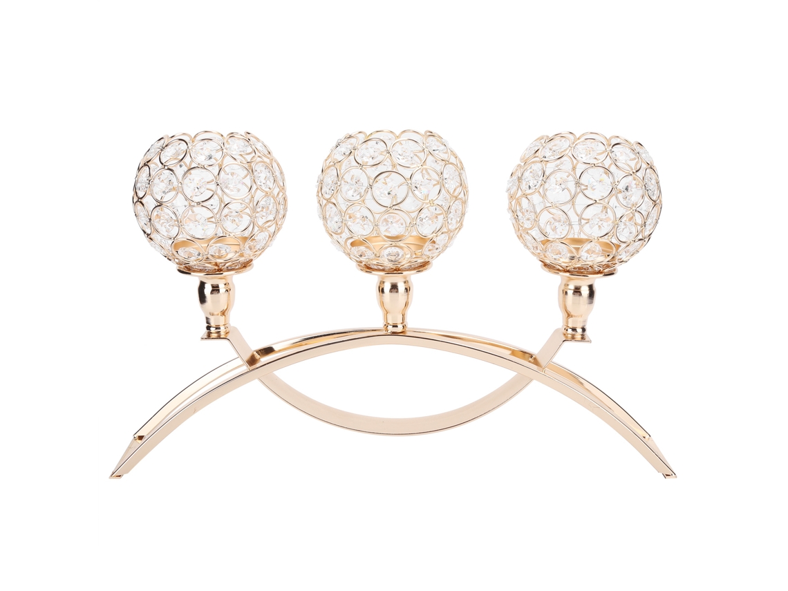 Candelabro de Cristal com 3 Cabeças Acessórios para Decoração de Mesa em Festa e Casamento S/MARCA