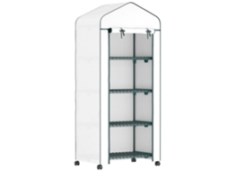 Estufa Rodas Prateleiras Inverno 69x50x165cm Branca VELTRIX