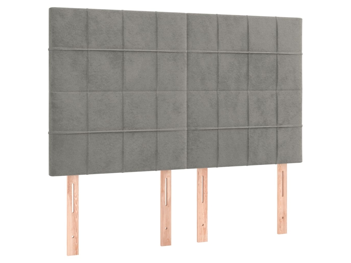 Cabeceira Cinza Light 144x5x118/128 Cm Veludo MAISON EXCLUSIVE