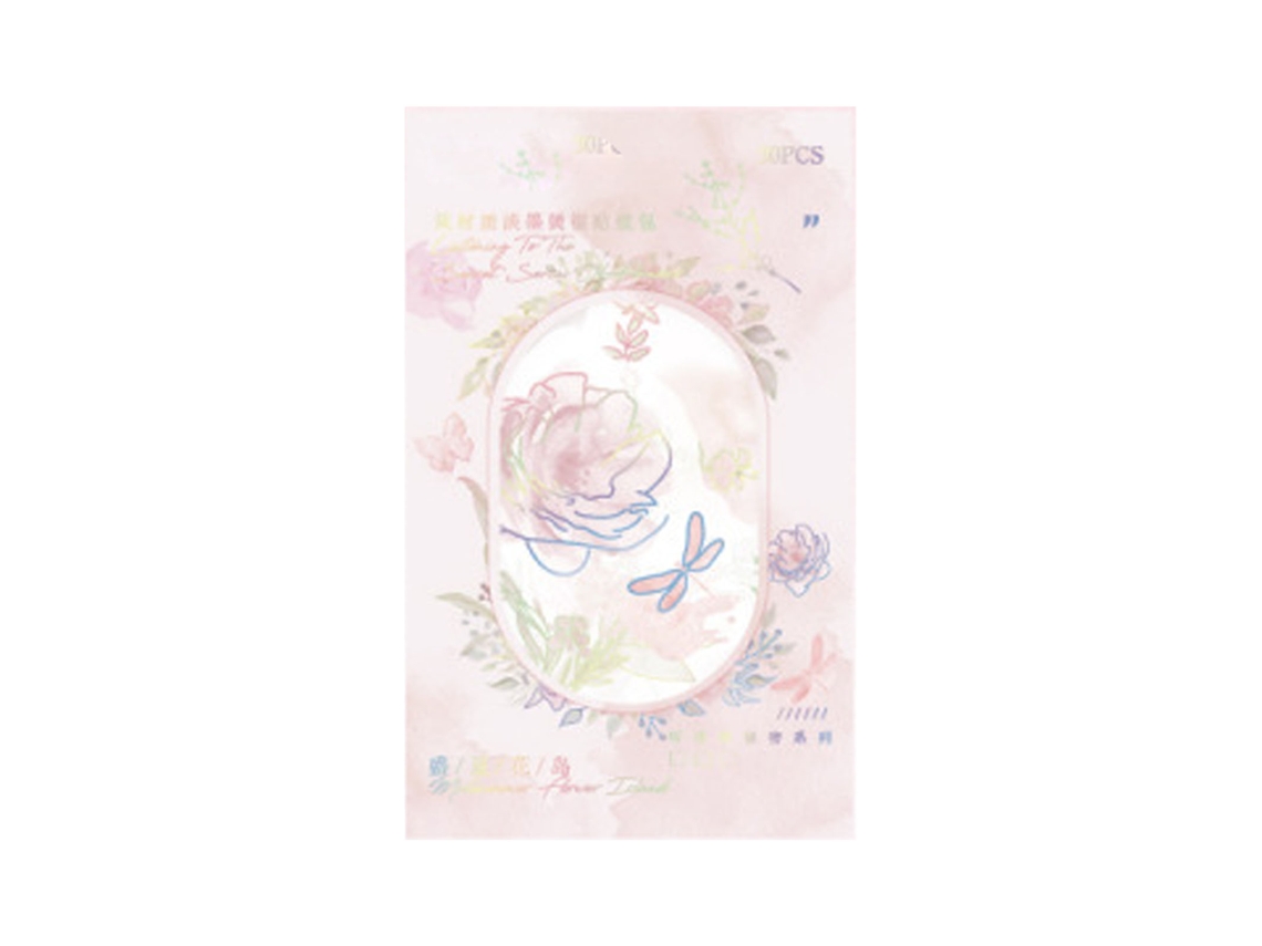 30pcs adesivos florais aquarela para scrapbook | S/MARCA