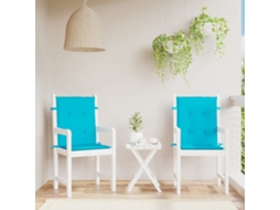 Vidaxl Almofadões P/ Cadeira De Encosto Baixo 2 Pcs Tecido Turquesa
