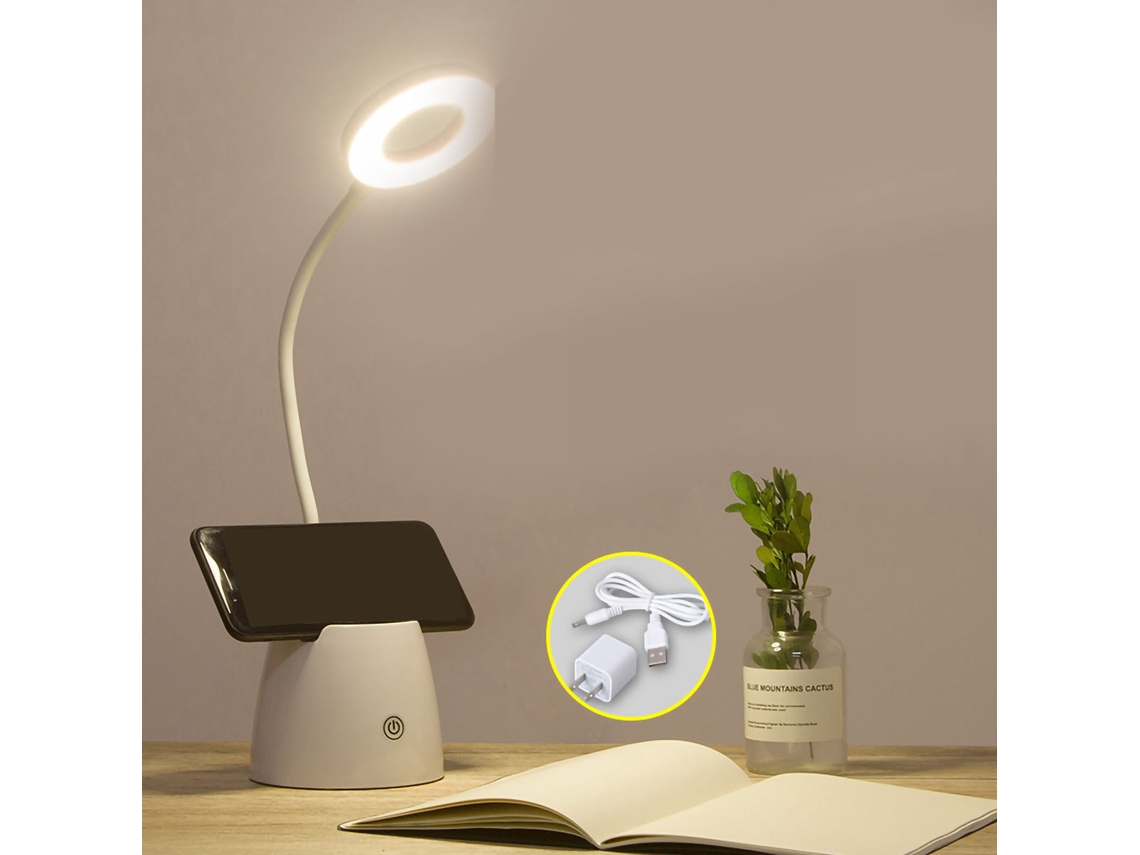 Rebe-lâmpada De Mesa Led Plegável Com Porta-lápis Protetora De Olhos Ajuste Inteligente Luz Suave Branco Quente Para Lar E Escritório