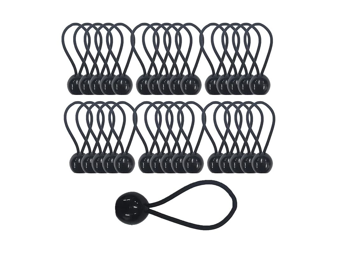Cordas Elásticas Com Bola, 30 Unidades, 3.5 Mm, Resistente, Elástica, Para Lonas, Tendas, Pavilhões, Camping, Banners