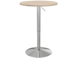 Mesa Alta de Bar Mdf, Aço Cor Carvalho Claro 60x60x91 cm Homcom