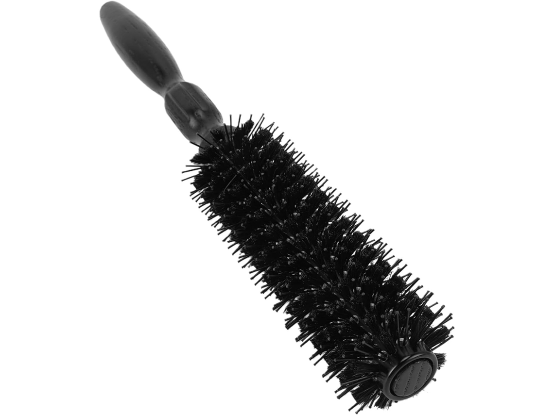 Escova De Cabelo Redonda Com Cabo Madeira Antiestático Para Uso Doméstico E Profissional, Para Dar Volume E Modelar, 1 Unidade