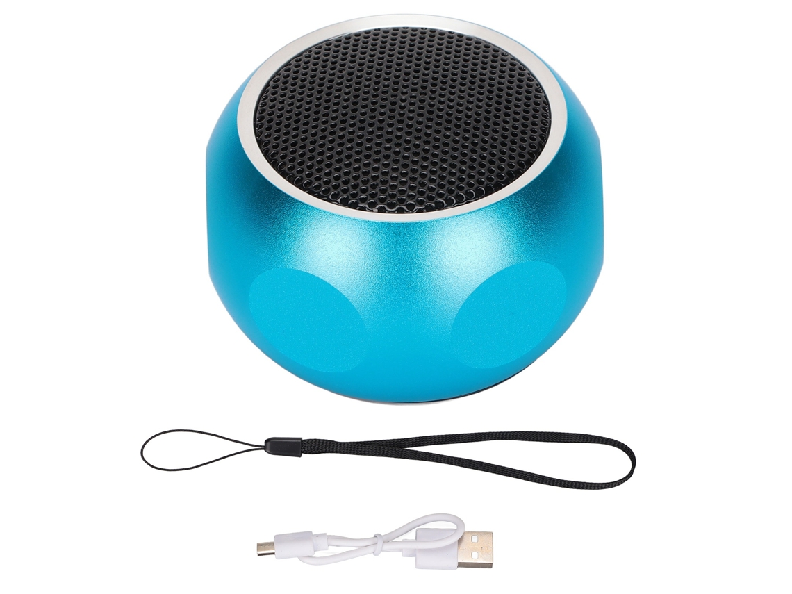 Mini Alto-falante Bluetooth Portátil Fofo Pequeno Sem Fio Com Cordão Para Chuveiro Bicicleta Carro Viagem Azul