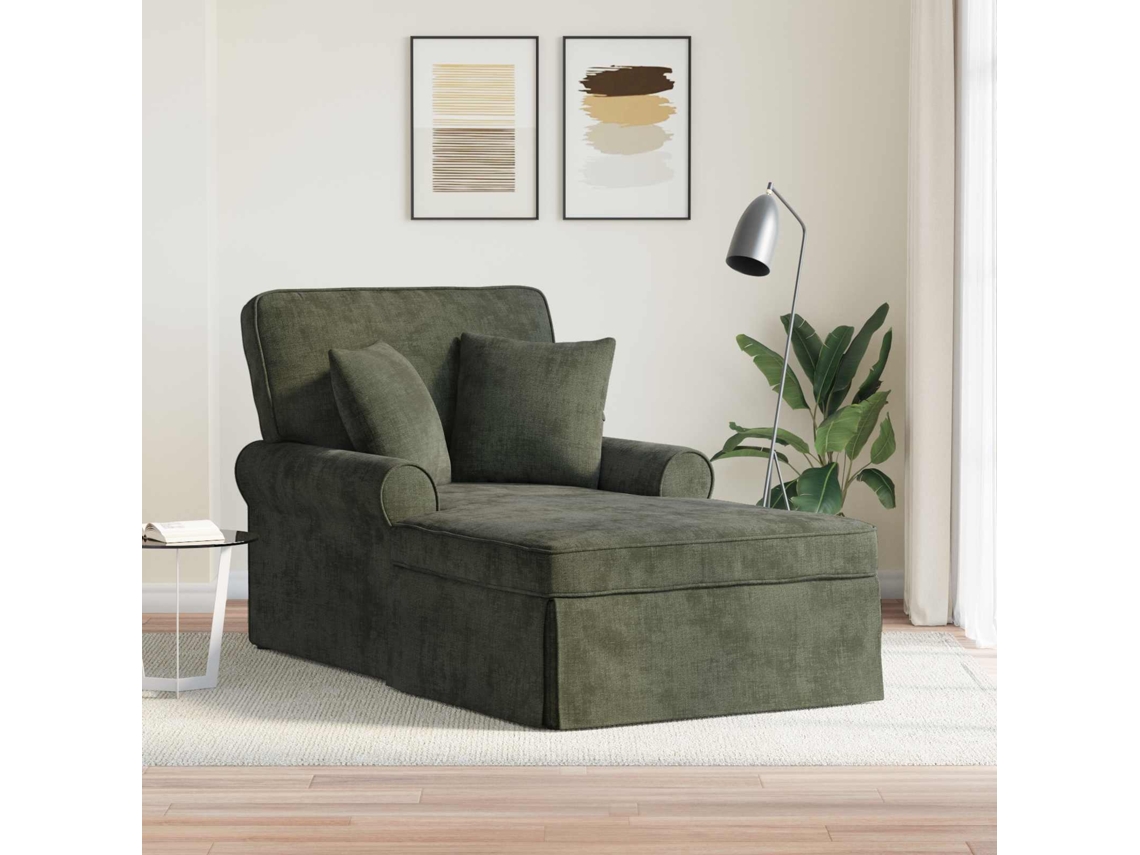 Vidaxl Chaise Lounge Com Saia Com Almofada Verde 157 X 91 X 91 Cm Ares