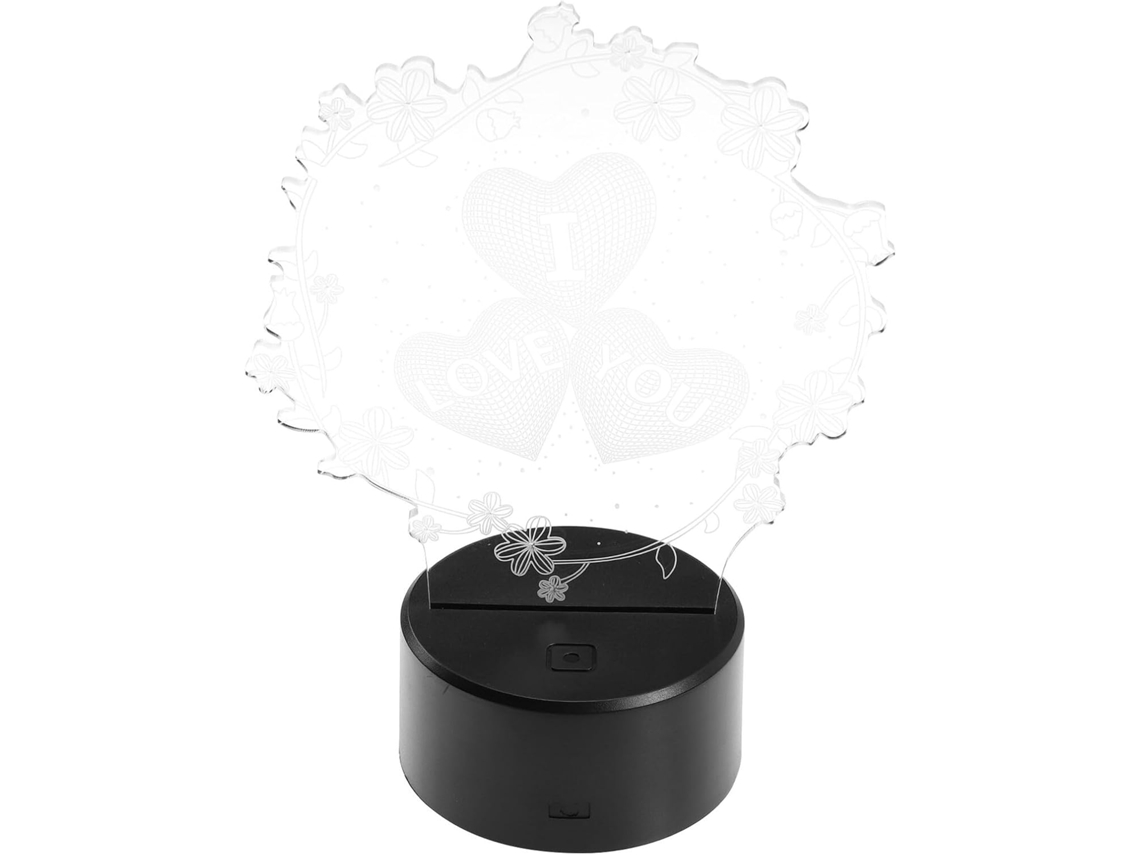 Luminária De Mesa Decorativa Ipetboom 3d Led Em Formato Coração, Luz O