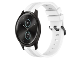 Pulseira De Relógio Lurelia Para Garmin Garminmove Style 20 Mm Côncavo Listrado Slicone Branco