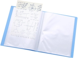 Pasta para apresentação de livros A5 com 60 sacos transparentes, pasta plástica para projetos, 22,5 x 16,5 cm, para