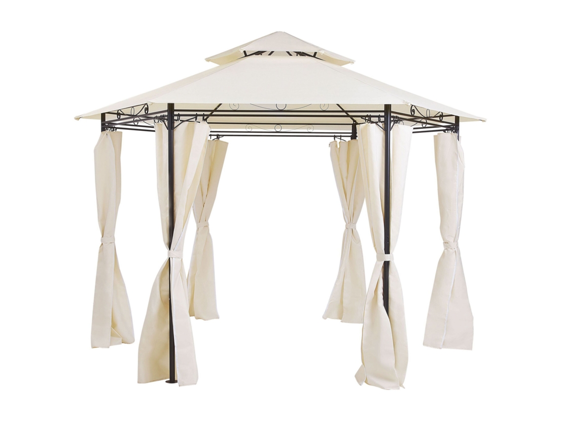 Cenador Beliani Portel De Acero Beige 350x350x270