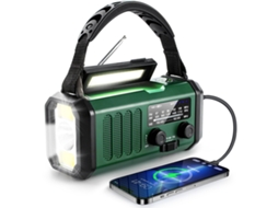 RÁDIO RECEPTOR DE EMERGÊNCIA AQUAFORGE com 16000mah, solar, manivela, carregador USB, lanterna, alarme SOS, bússola