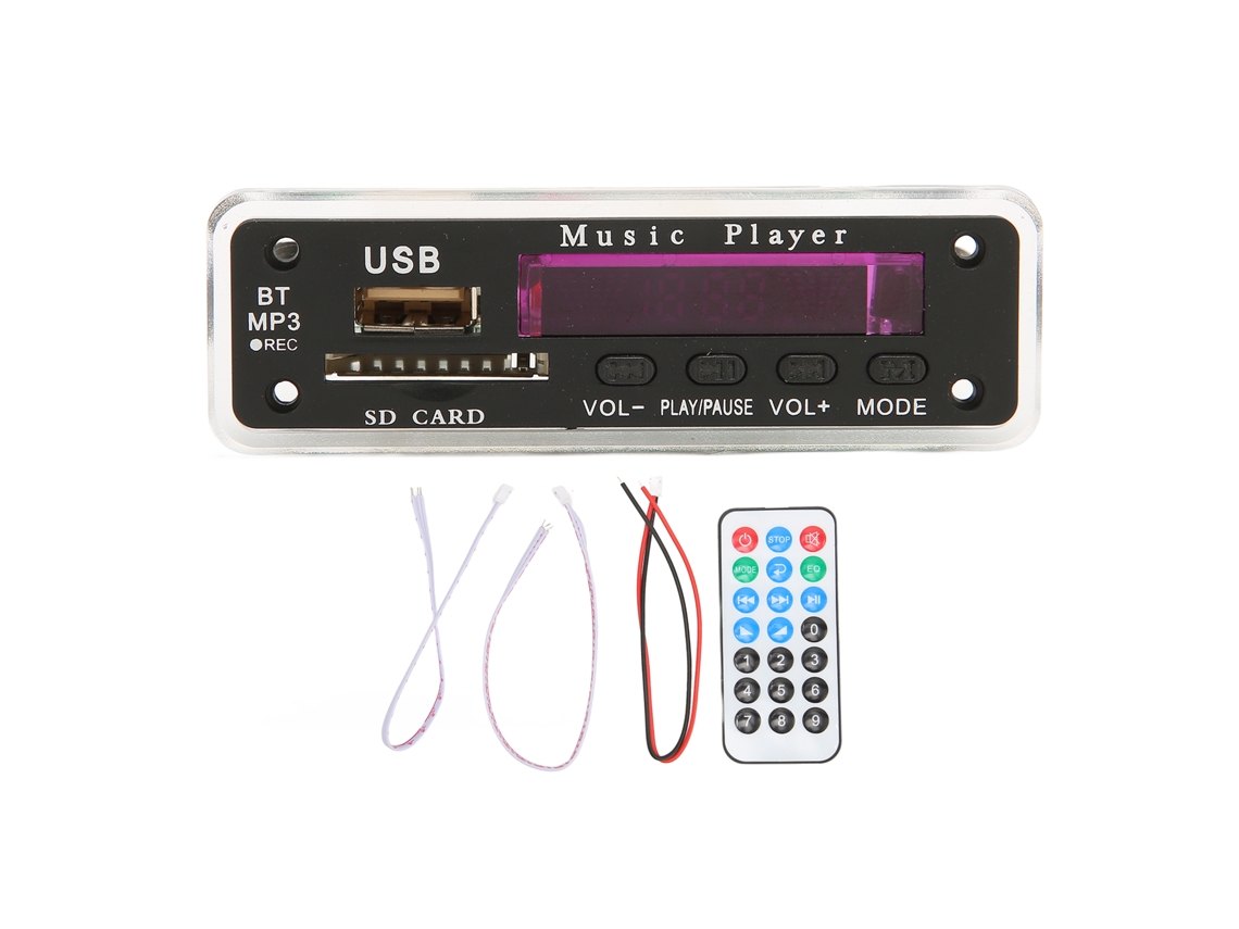 Aetheria placa de Decodificação Bluetooth 5.0 Dc12v Suporta Cartão Sd Usb Fm Aux Gravação Chamada Mp3 Módulo Preto
