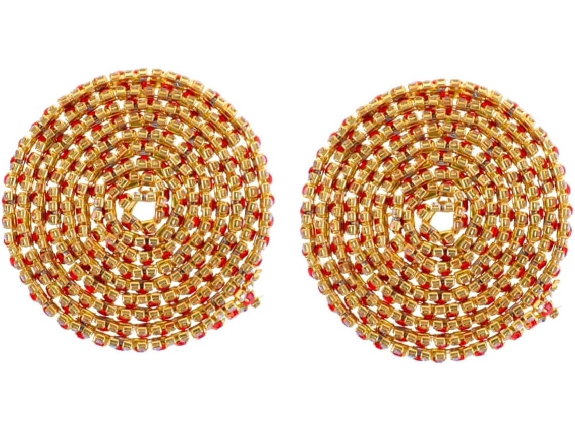 Nuobesty Com 2 Correntes Decorativas De Strass Para Roupas, Design Exclusivo, 3 Peças.