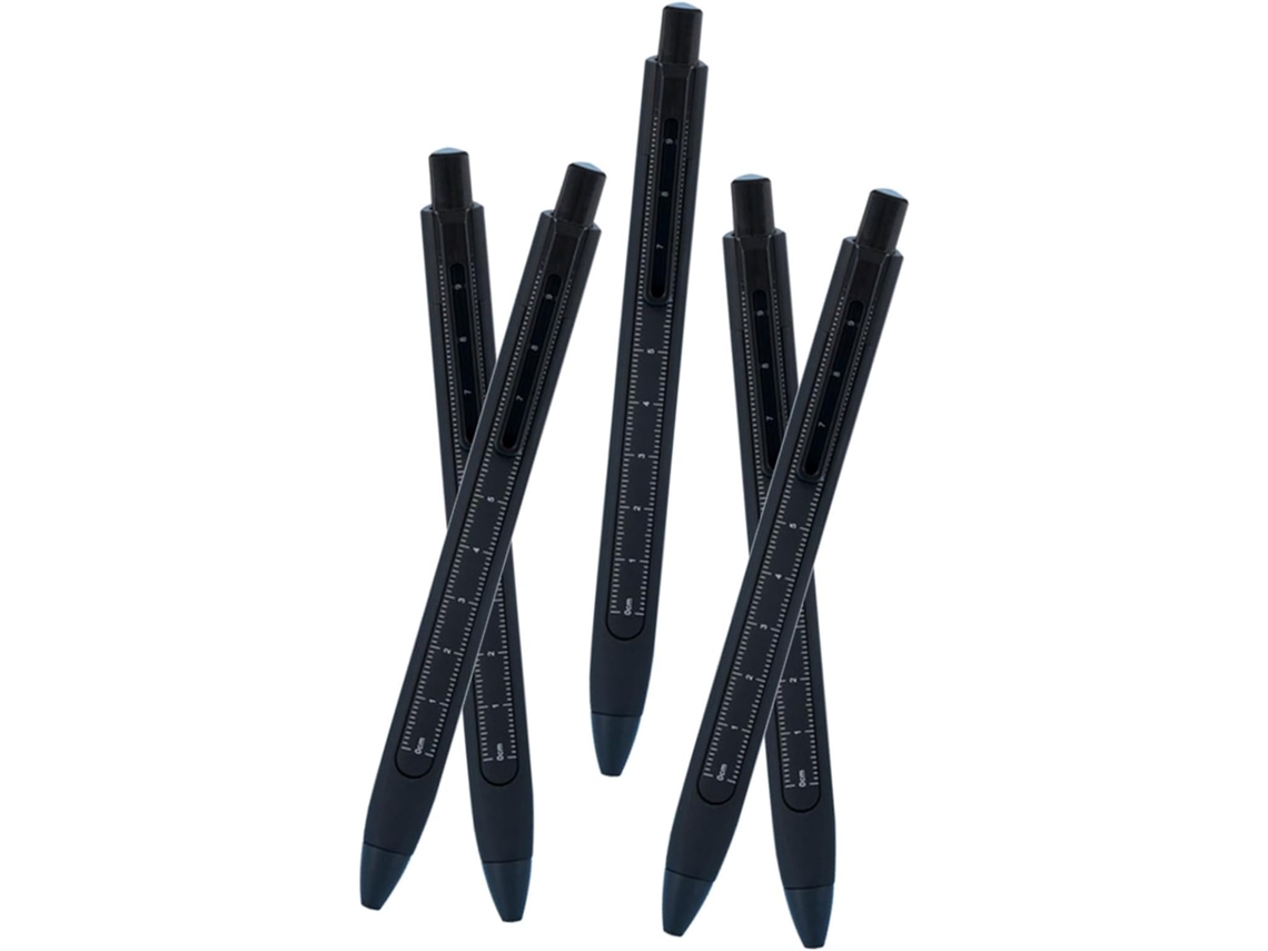 Conjunto De 5 Canetas Com Régua, Caneta Em Gel Para Estudantes,