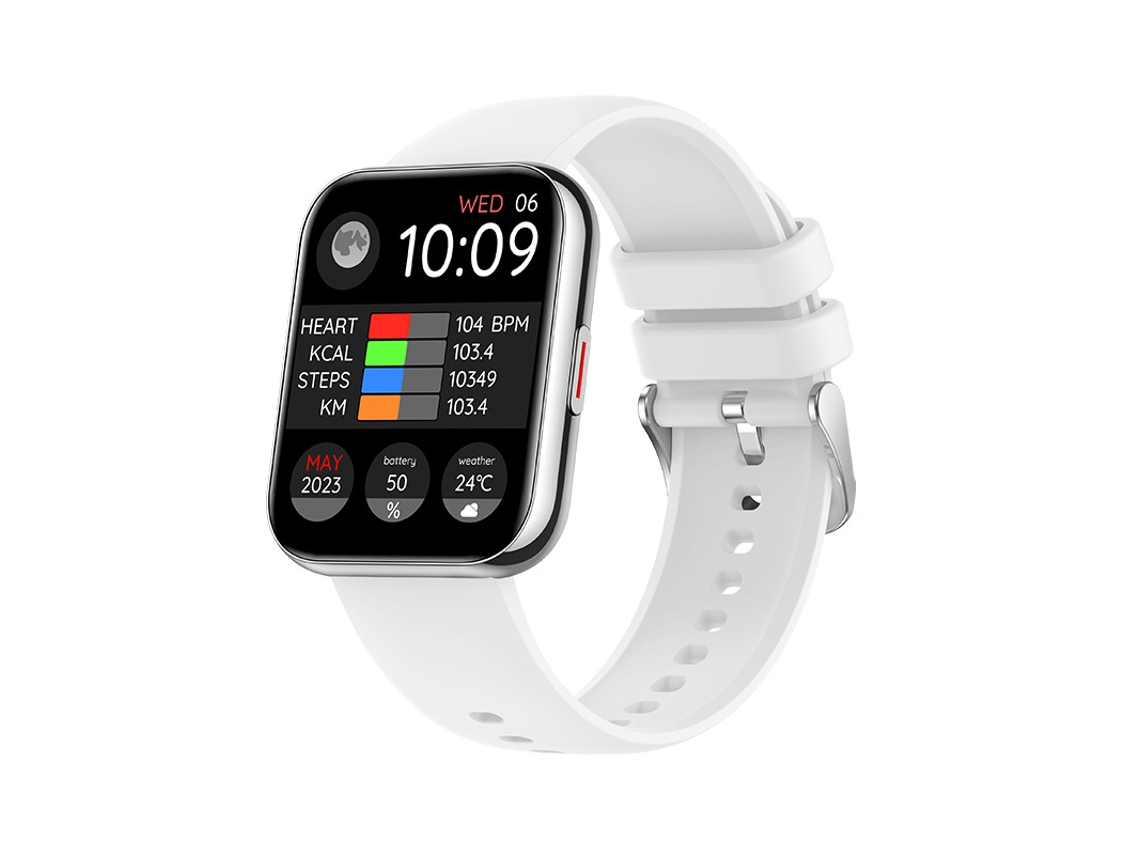 Relógio Inteligente I56 com Bluetooth Chamadas Frequência Cardíaca Pressão Arterial Saúde Fisiológica Prata GODTVAGT