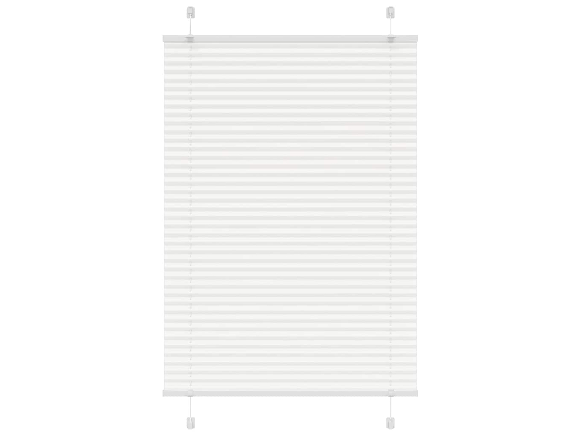 Vidaxl Branco Plissada Cega 85x100 Cm Largura Tecido 84,4 Cm Poliéster