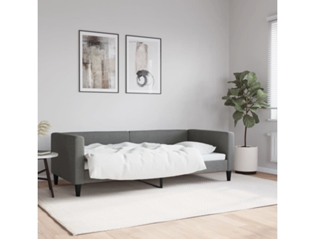 Sofá Cama VIDAXL Tecido Cinzento-escuro (90x190 cm)