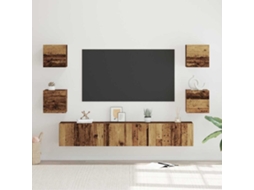 Vidaxl Conjunto De Móvel De Tv 7 Pcs Madeira Antiga Madeira Processada