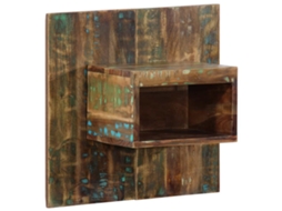 Vidaxl Mesa De Cabeceira Multicor 50x27x50cm Madeira Maciça Recuperada