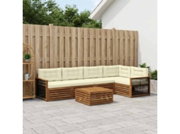 Vidaxl Conjunto De Sofás Para Exterior 6 Unid. Natural E Creme